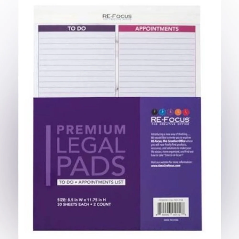 Premium set of 2 matching to-do list blue legal pads that match our Calendars